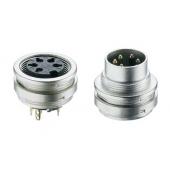 Socle DIN 6 poles a vis male 